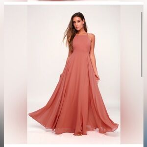 Lulus All About Love Rusty Rose Maxi Dress